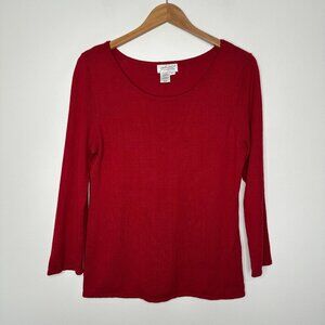 Spirit by Coldwater Creek Pullover Sweater Size M Red Silk Cashmere Blend